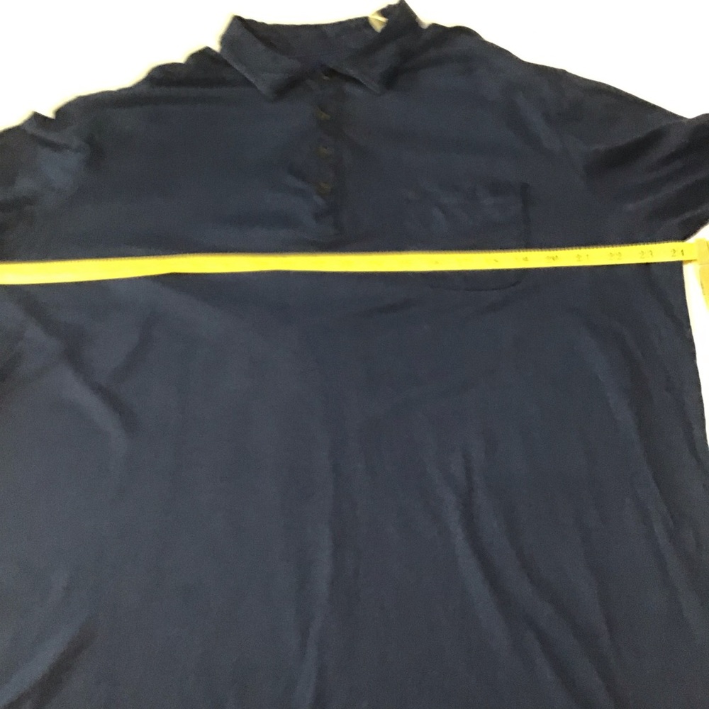 Tommy Bahama Shirt Mens Sz XL Navy Solid Polo Long Sleeve Pima Cotton Blend - Picture 8 of 16